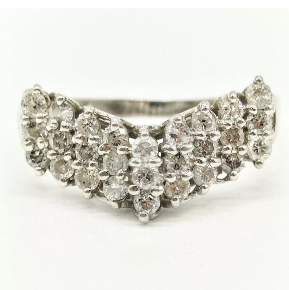 Platinum Solid Genuine 0.53ct Diamond Engagement Ring Size 6 1/2